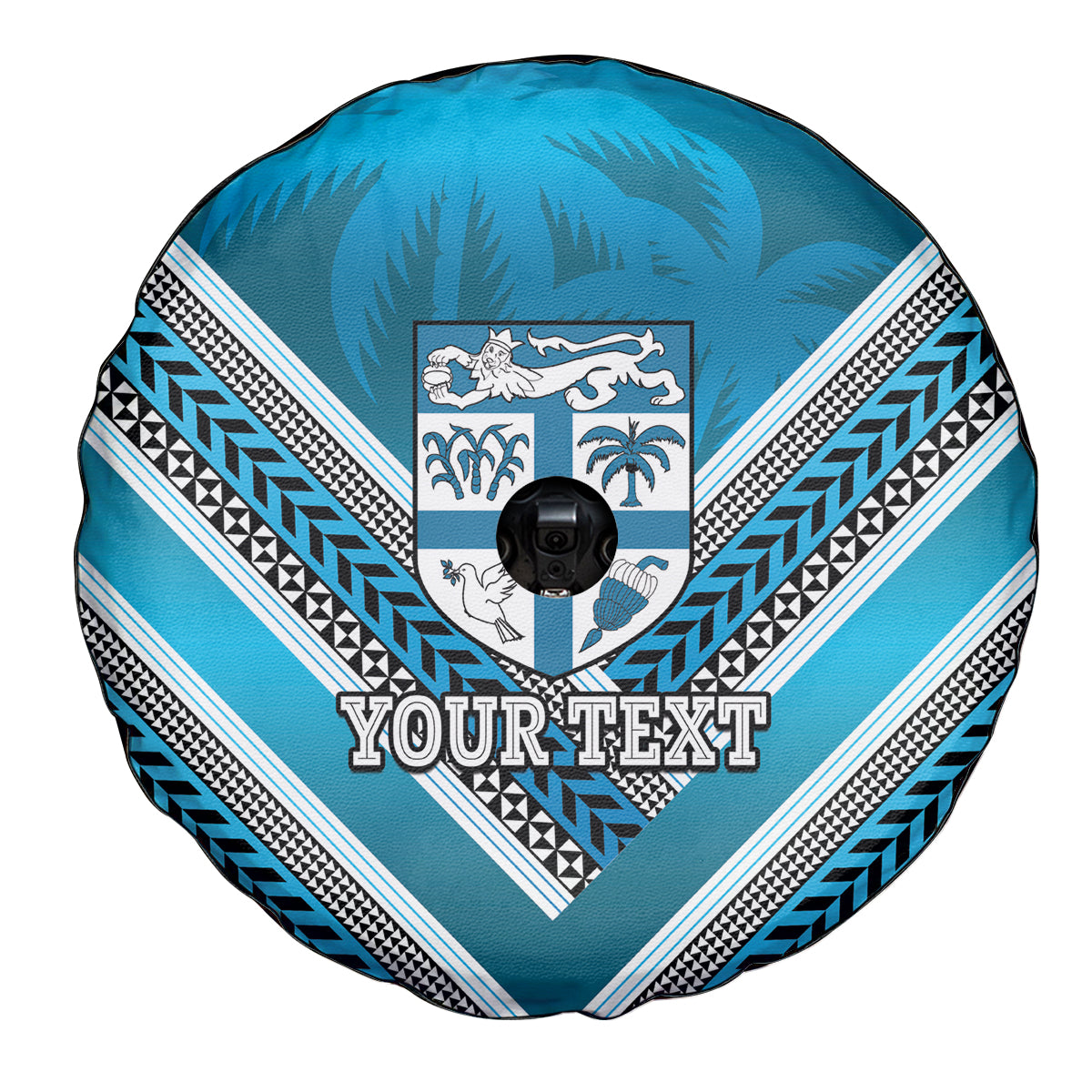 Custom Fiji Rugby Spare Tire Cover Fijian Warrior With Polynesian Tribal Tattoos LT9 - Polynesian Pride