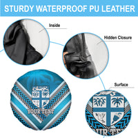 Custom Fiji Rugby Spare Tire Cover Fijian Warrior With Polynesian Tribal Tattoos LT9 - Polynesian Pride