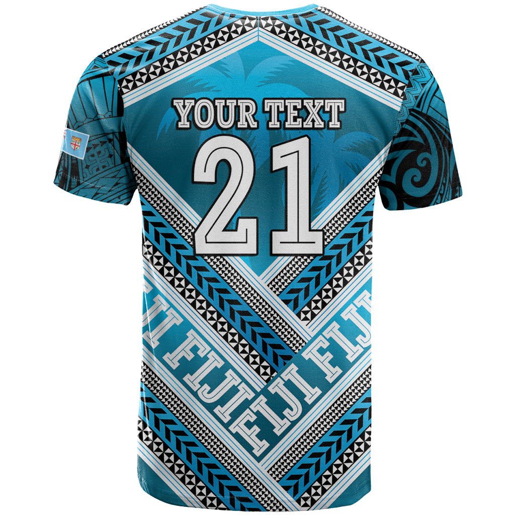 Custom Fiji Rugby T Shirt Fijian Warrior With Polynesian Tribal Tattoos LT9 - Polynesian Pride