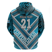 Custom Fiji Rugby Zip Hoodie Fijian Warrior With Polynesian Tribal Tattoos LT9 - Polynesian Pride