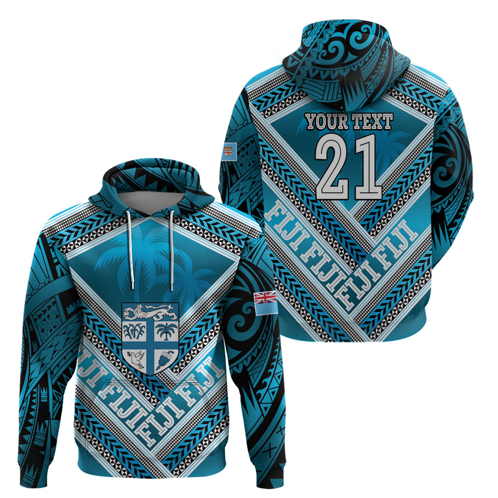 Custom Fiji Rugby Zip Hoodie Fijian Warrior With Polynesian Tribal Tattoos LT9 - Polynesian Pride
