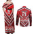 Custom Tonga Rugby Couples Matching Off Shoulder Maxi Dress and Long Sleeve Button Shirt Tonga Sipi Tau Ngatu Tribal Pattern