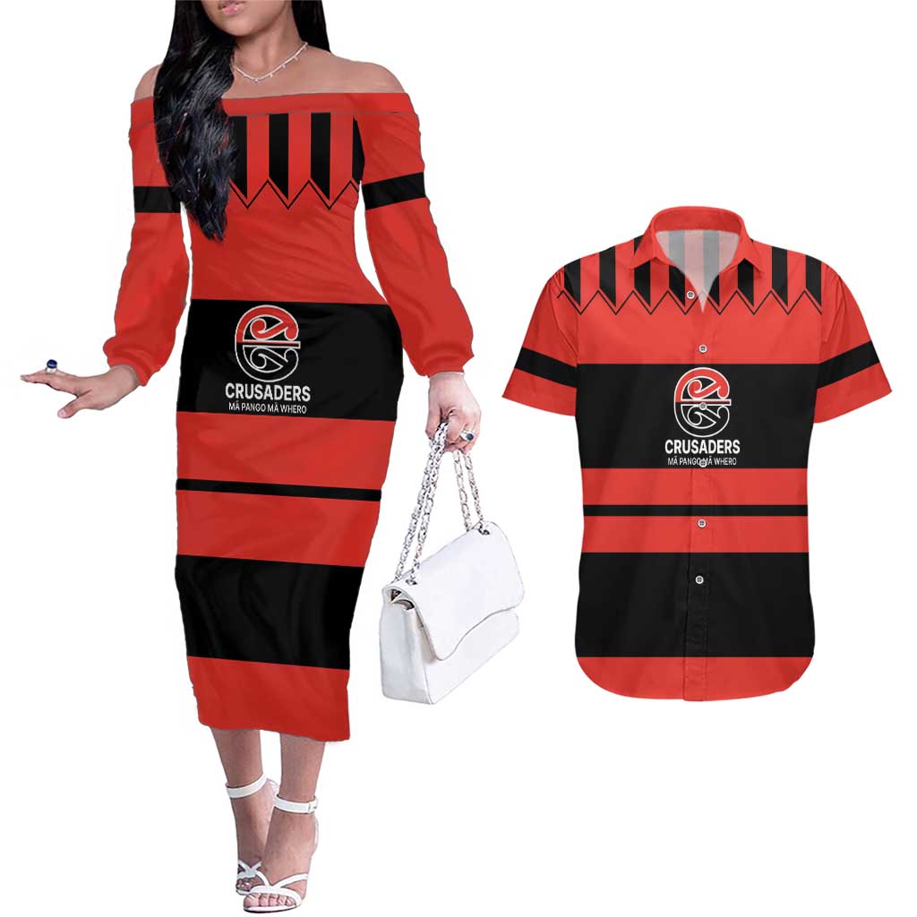 New Zealand Rugby Pacific Custom Couples Matching Off The Shoulder Long Sleeve Dress and Hawaiian Shirt Whatumoana Classic Retro 2025