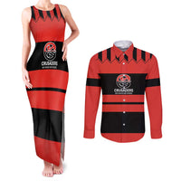 New Zealand Rugby Pacific Custom Couples Matching Tank Maxi Dress and Long Sleeve Button Shirt Whatumoana Classic Retro 2025 LT9 Red - Polynesian Pride