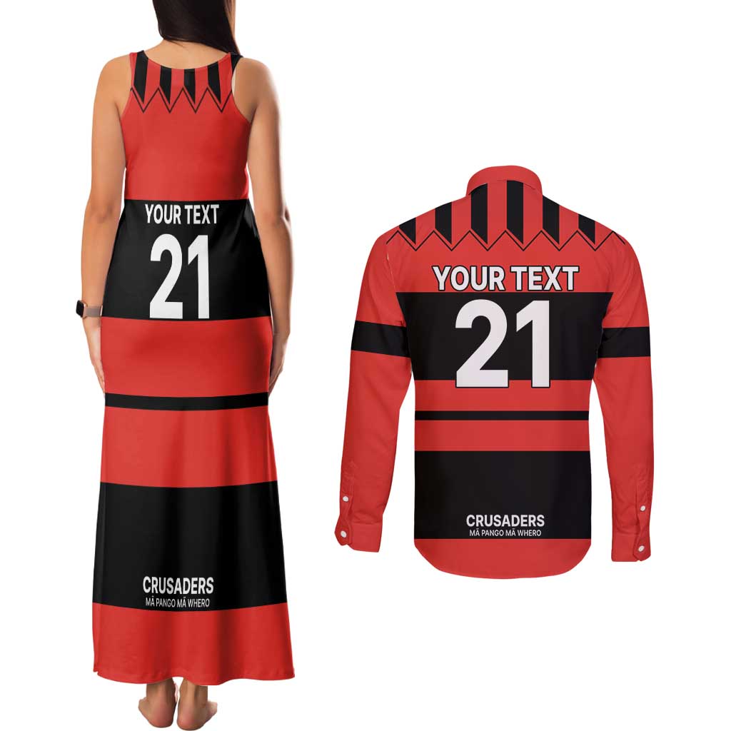 New Zealand Rugby Pacific Custom Couples Matching Tank Maxi Dress and Long Sleeve Button Shirt Whatumoana Classic Retro 2025 LT9 - Polynesian Pride