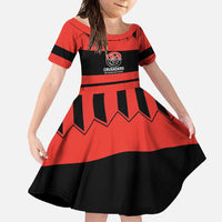 New Zealand Rugby Pacific Custom Family Matching Mermaid Dress and Hawaiian Shirt Whatumoana Classic Retro 2025 LT9 Daughter's Dress Red - Polynesian Pride