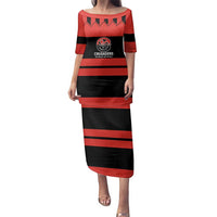 New Zealand Rugby Pacific Custom Family Matching Puletasi and Hawaiian Shirt Whatumoana Classic Retro 2025 LT9 Mom's Dress Red - Polynesian Pride