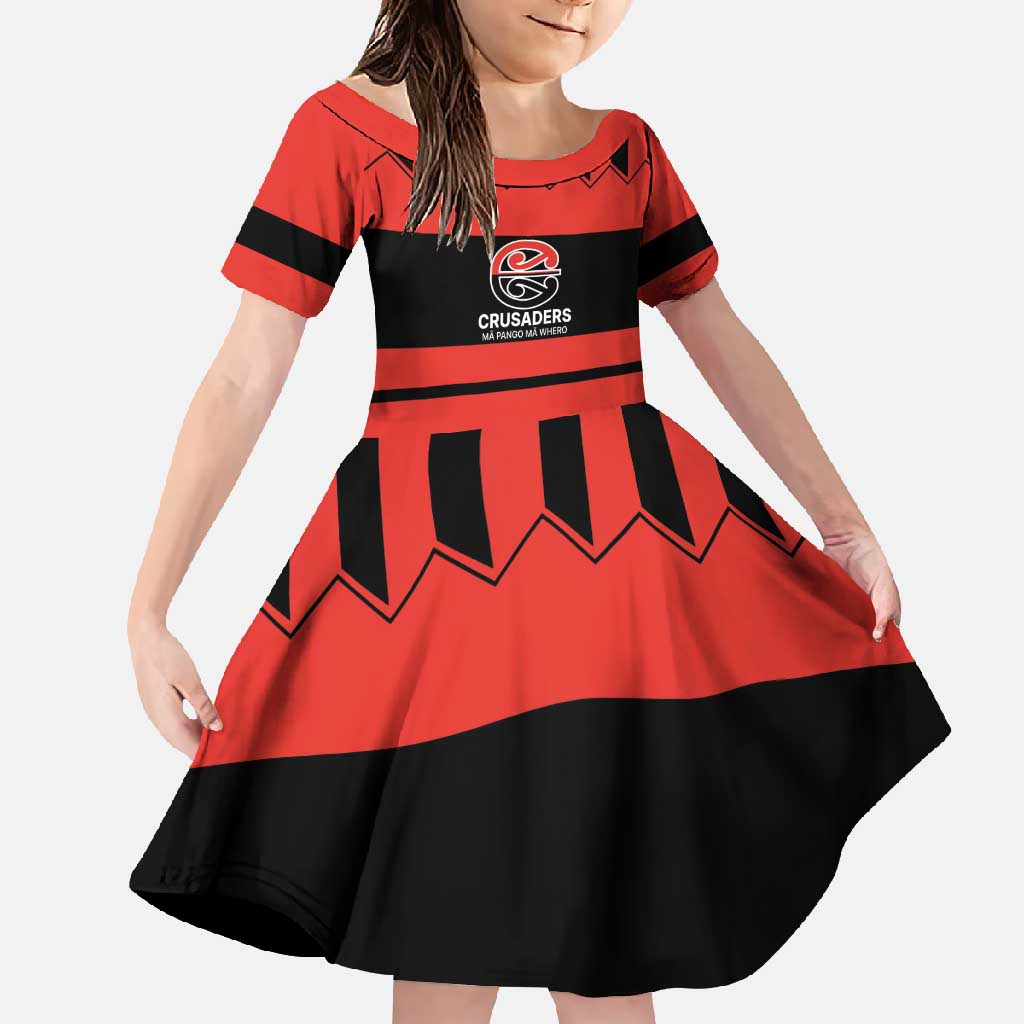 New Zealand Rugby Pacific Custom Family Matching Summer Maxi Dress and Hawaiian Shirt Whatumoana Classic Retro 2025 LT9 Daughter's Dress Red - Polynesian Pride