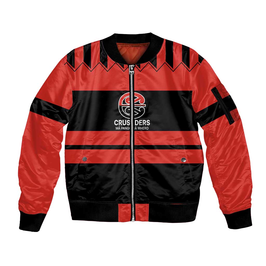 New Zealand Rugby Pacific Custom Sleeve Zip Bomber Jacket Whatumoana Classic Retro 2025 LT9 Unisex Red - Polynesian Pride