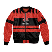 New Zealand Rugby Pacific Custom Sleeve Zip Bomber Jacket Whatumoana Classic Retro 2025 LT9 Unisex Red - Polynesian Pride