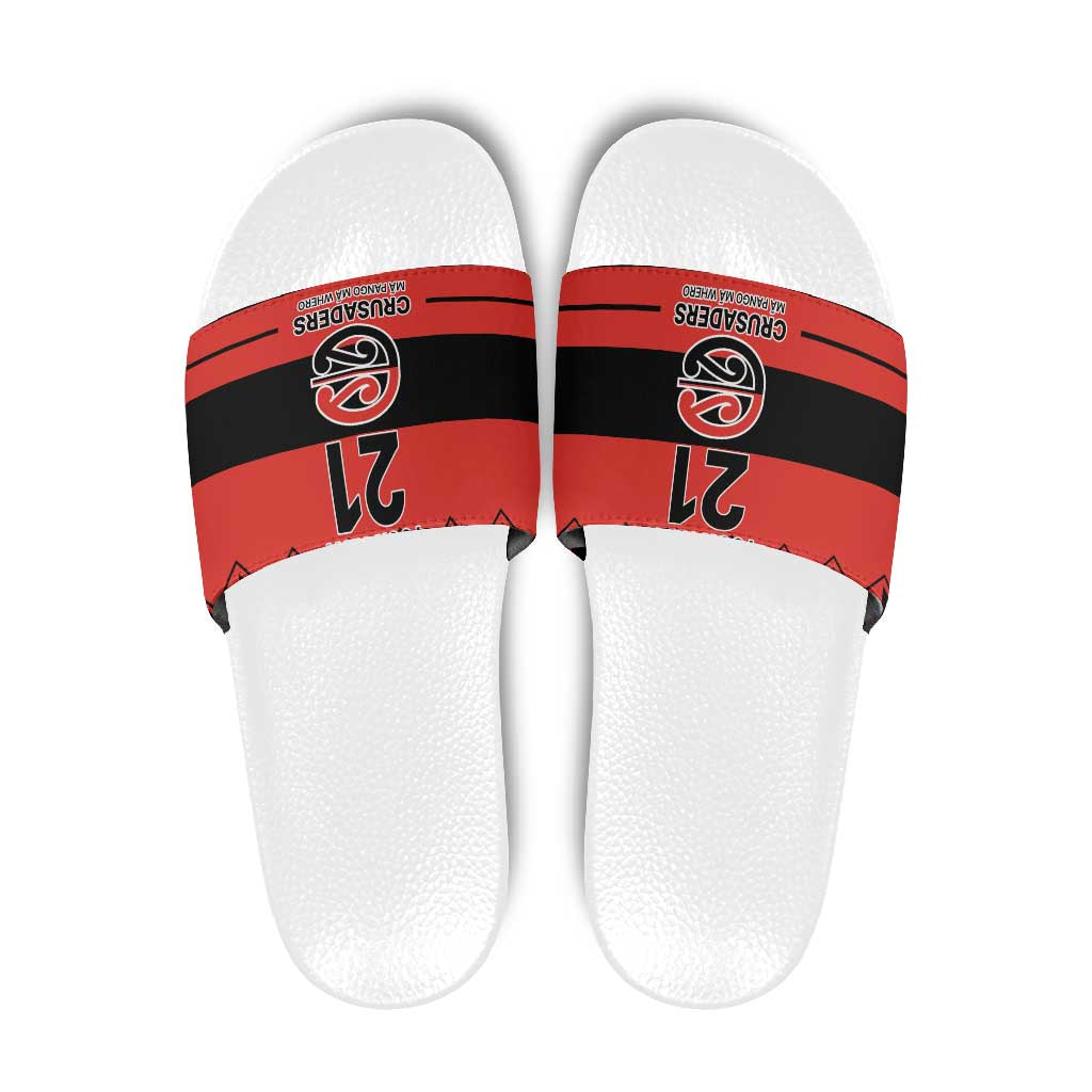 New Zealand Rugby Pacific Custom Slide Sandals Whatumoana Classic Retro 2025 LT9 Red - Polynesian Pride