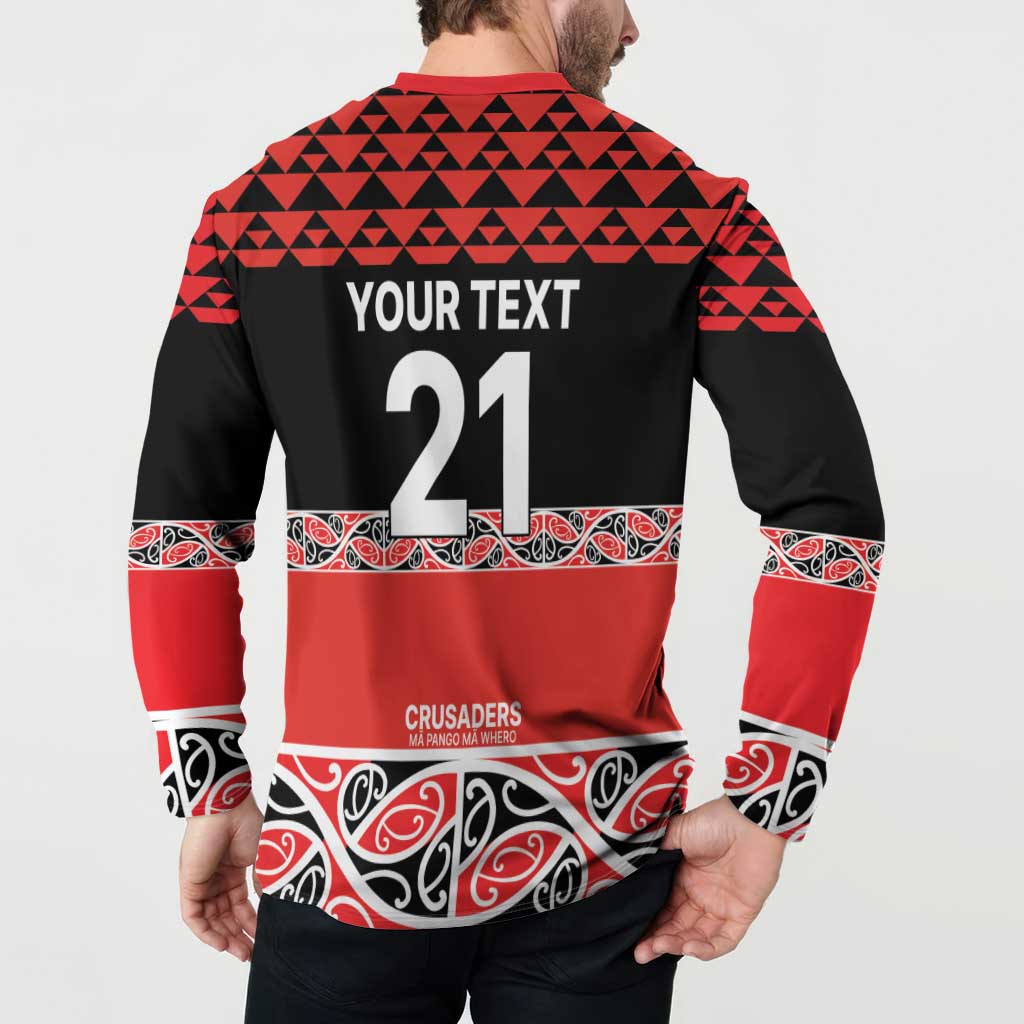 New Zealand Rugby Pacific Custom Button Sweatshirt Whatumoana Maori Kowhaiwhai Pattern LT9 - Polynesian Pride