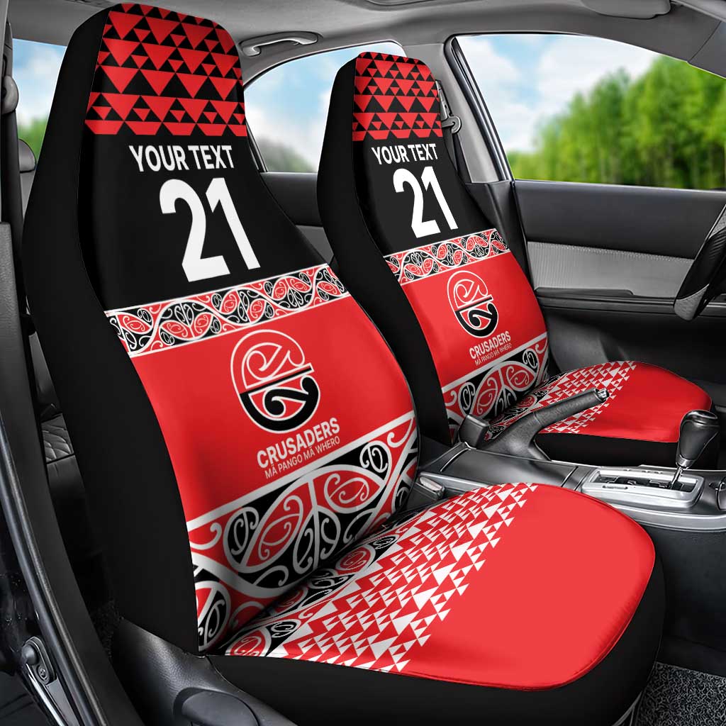 New Zealand Rugby Pacific Custom Car Seat Cover Whatumoana Maori Kowhaiwhai Pattern LT9 - Polynesian Pride