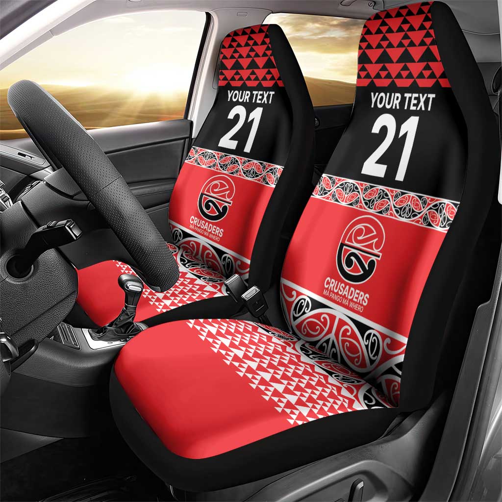 New Zealand Rugby Pacific Custom Car Seat Cover Whatumoana Maori Kowhaiwhai Pattern LT9 - Polynesian Pride