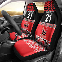 New Zealand Rugby Pacific Custom Car Seat Cover Whatumoana Maori Kowhaiwhai Pattern LT9 - Polynesian Pride