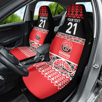 New Zealand Rugby Pacific Custom Car Seat Cover Whatumoana Maori Kowhaiwhai Pattern LT9 - Polynesian Pride