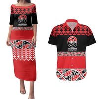 New Zealand Rugby Pacific Custom Couples Matching Puletasi and Hawaiian Shirt Whatumoana Maori Kowhaiwhai Pattern LT9 Blue - Polynesian Pride