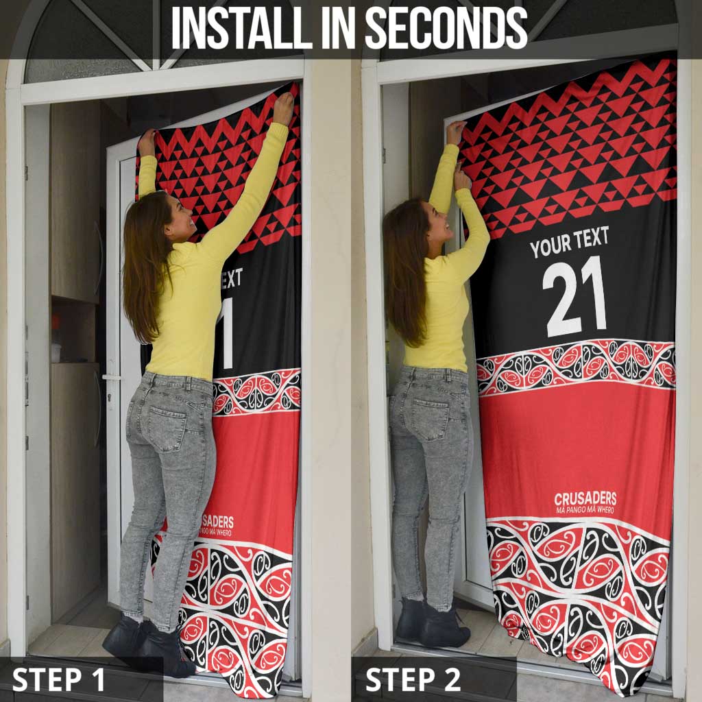 New Zealand Rugby Pacific Custom Door Cover Whatumoana Maori Kowhaiwhai Pattern - Polynesian Pride