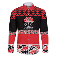 New Zealand Rugby Pacific Custom Family Matching Summer Maxi Dress and Hawaiian Shirt Whatumoana Maori Kowhaiwhai Pattern LT9 Dad's Shirt - Long Sleeve Blue - Polynesian Pride