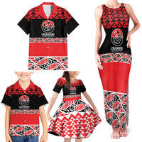 New Zealand Rugby Pacific Custom Family Matching Tank Maxi Dress and Hawaiian Shirt Whatumoana Maori Kowhaiwhai Pattern LT9 - Polynesian Pride