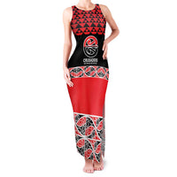 New Zealand Rugby Pacific Custom Family Matching Tank Maxi Dress and Hawaiian Shirt Whatumoana Maori Kowhaiwhai Pattern LT9 Mom's Dress Blue - Polynesian Pride