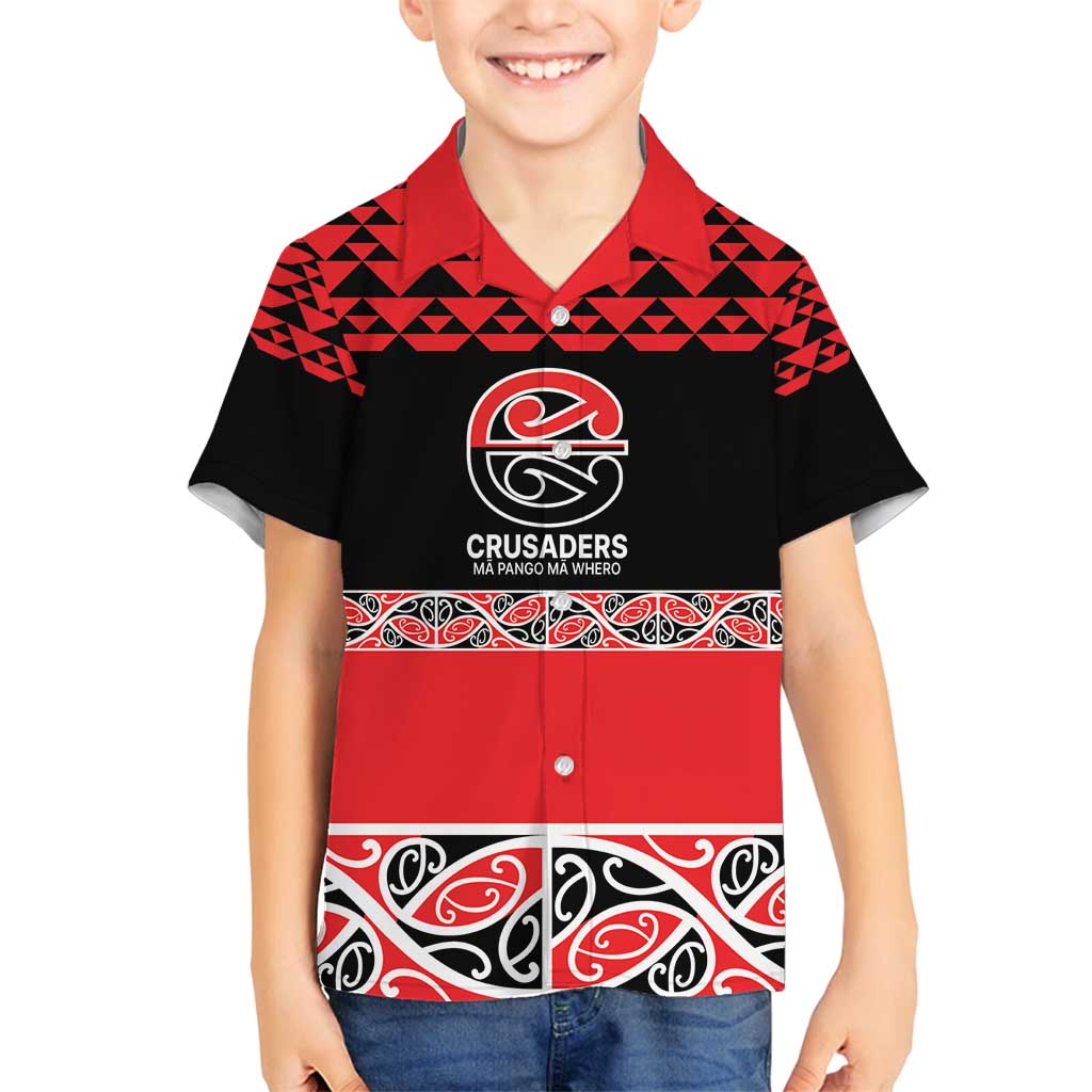 New Zealand Rugby Pacific Custom Family Matching Tank Maxi Dress and Hawaiian Shirt Whatumoana Maori Kowhaiwhai Pattern LT9 Son's Shirt Blue - Polynesian Pride