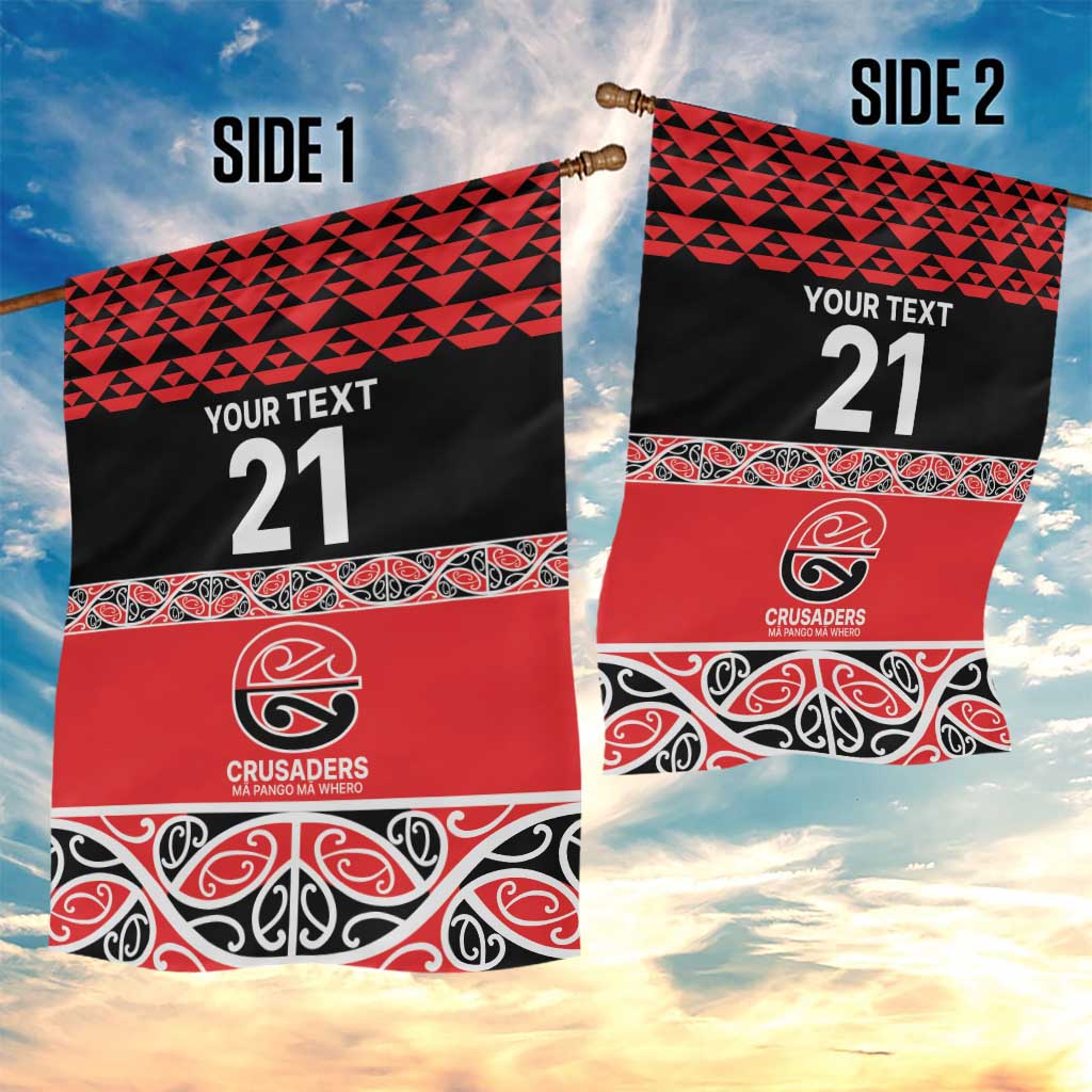 New Zealand Rugby Pacific Custom Garden Flag Whatumoana Maori Kowhaiwhai Pattern