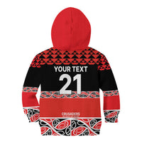 New Zealand Rugby Pacific Custom Kid Hoodie Whatumoana Maori Kowhaiwhai Pattern