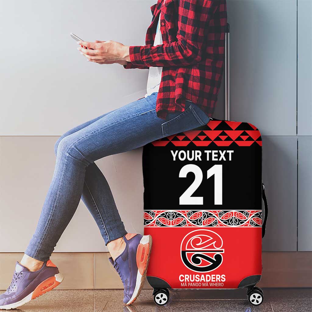 New Zealand Rugby Pacific Custom Luggage Cover Whatumoana Maori Kowhaiwhai Pattern