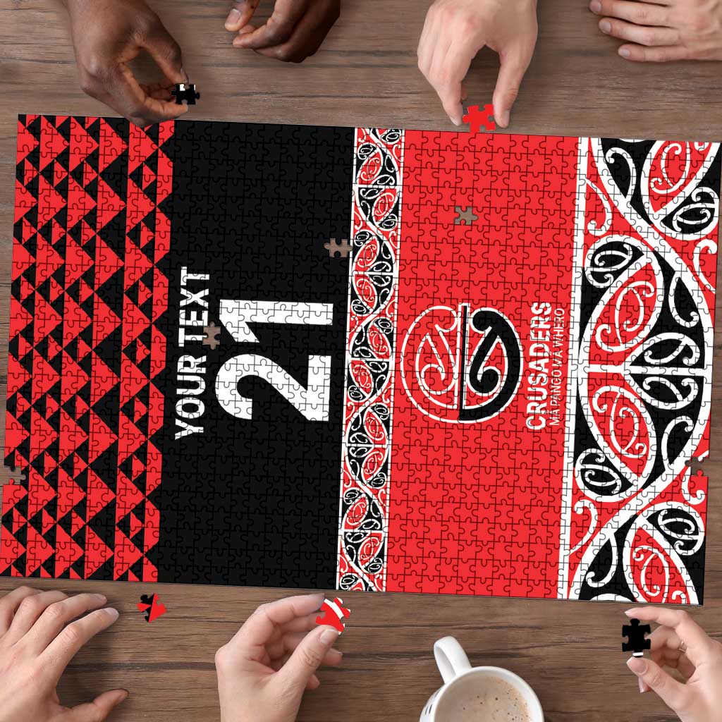 New Zealand Rugby Pacific Custom Puzzle Whatumoana Maori Kowhaiwhai Pattern - Polynesian Pride