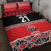 New Zealand Rugby Pacific Custom Quilt Bed Set Whatumoana Maori Kowhaiwhai Pattern