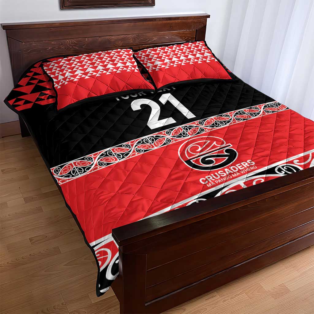New Zealand Rugby Pacific Custom Quilt Bed Set Whatumoana Maori Kowhaiwhai Pattern