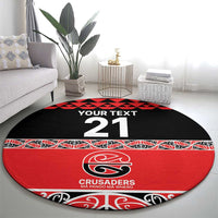 New Zealand Rugby Pacific Custom Round Carpet Whatumoana Maori Kowhaiwhai Pattern