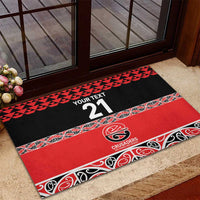 New Zealand Rugby Pacific Custom Rubber Doormat Whatumoana Maori Kowhaiwhai Pattern