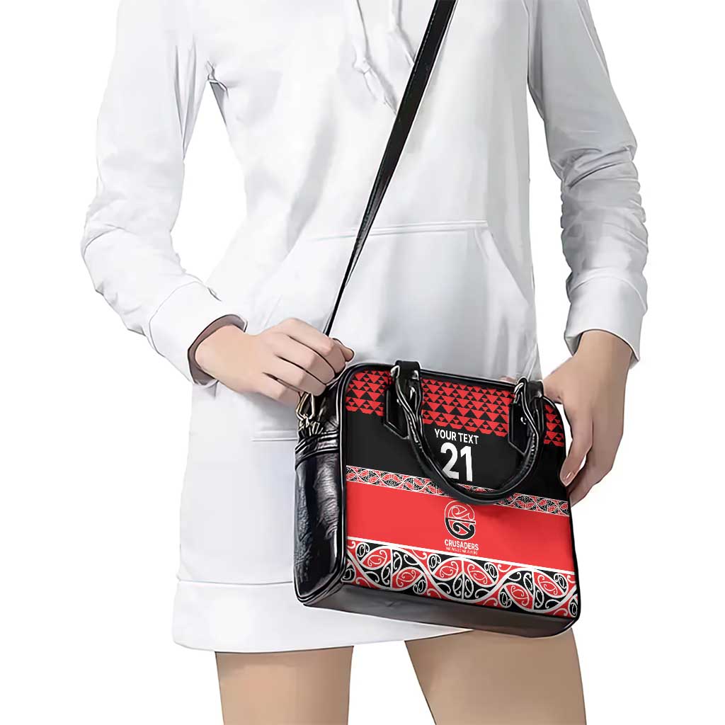 New Zealand Rugby Pacific Custom Shoulder Handbag Whatumoana Maori Kowhaiwhai Pattern