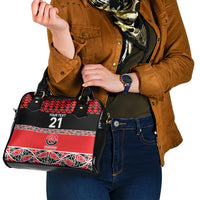 New Zealand Rugby Pacific Custom Shoulder Handbag Whatumoana Maori Kowhaiwhai Pattern