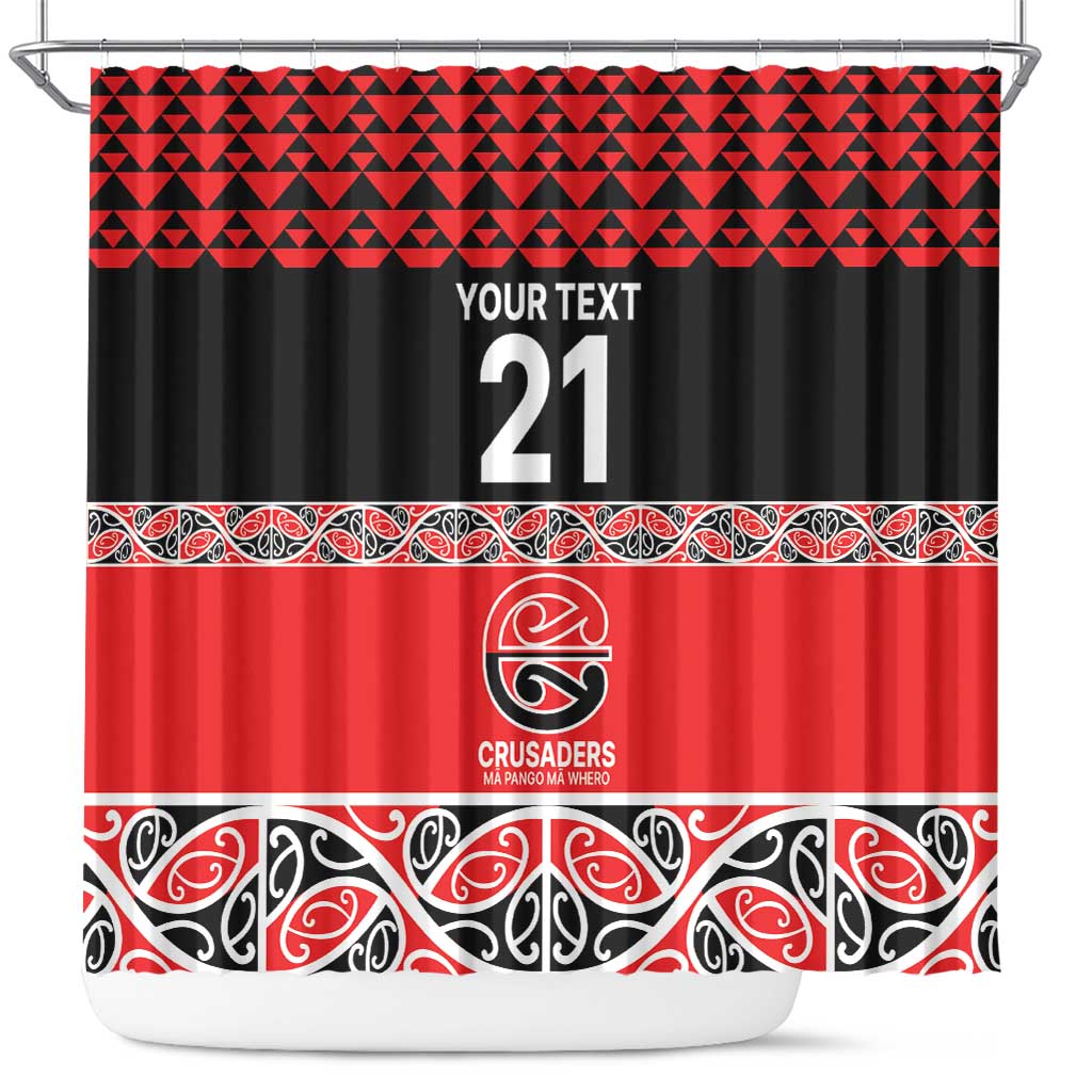New Zealand Rugby Pacific Custom Shower Curtain Whatumoana Maori Kowhaiwhai Pattern