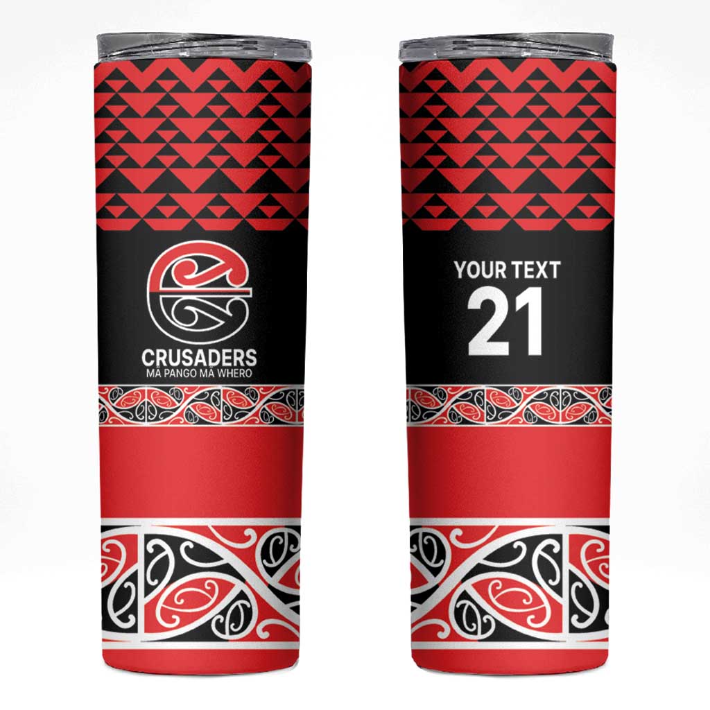New Zealand Rugby Pacific Custom Skinny Tumbler Whatumoana Maori Kowhaiwhai Pattern LT9 Blue - Polynesian Pride