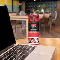 New Zealand Rugby Pacific Custom Skinny Tumbler Whatumoana Maori Kowhaiwhai Pattern LT9 - Polynesian Pride