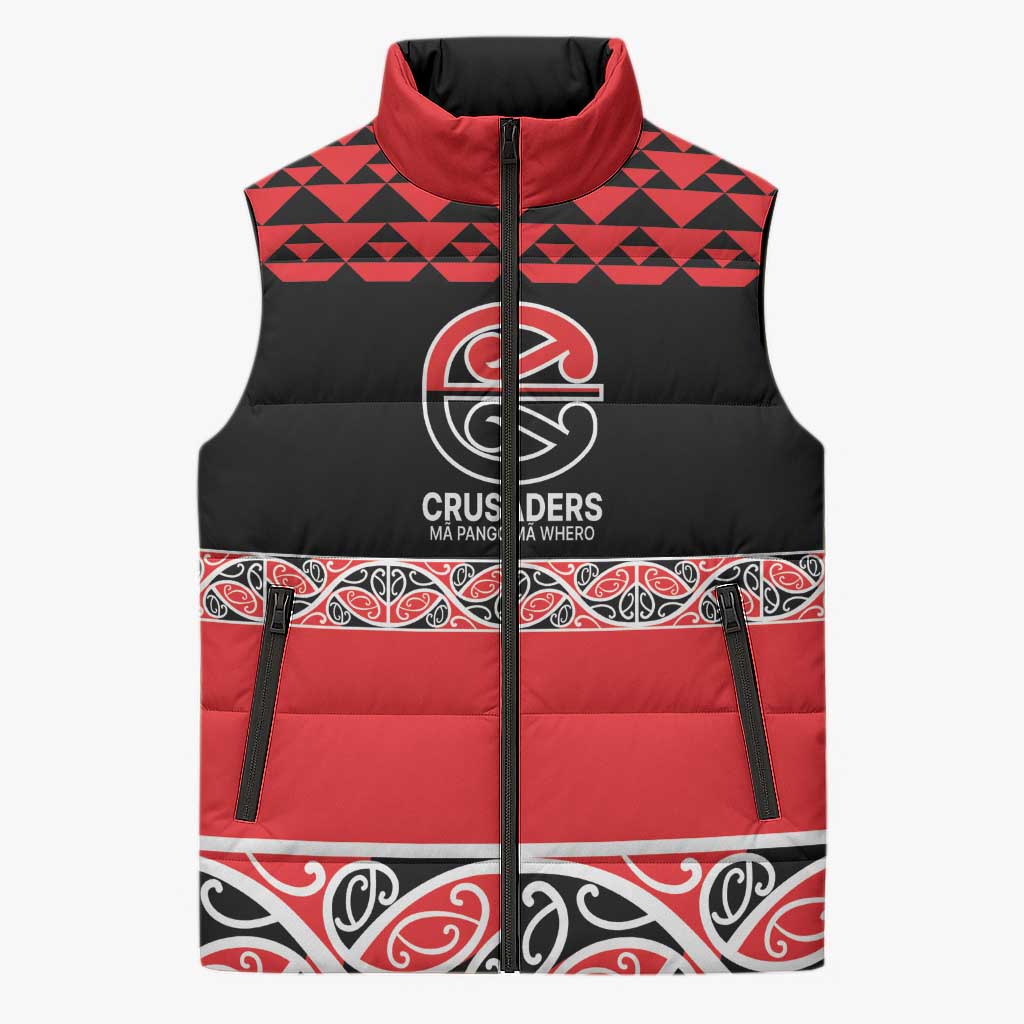 New Zealand Rugby Pacific Custom Sleeveless Puffer Jacket Whatumoana Maori Kowhaiwhai Pattern - Polynesian Pride