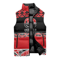 New Zealand Rugby Pacific Custom Sleeveless Puffer Jacket Whatumoana Maori Kowhaiwhai Pattern - Polynesian Pride