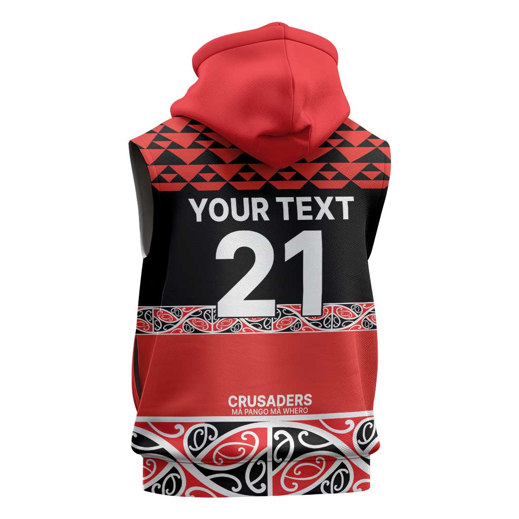 New Zealand Rugby Pacific Custom Sleeveless Zip Hoodie Whatumoana Maori Kowhaiwhai Pattern - Polynesian Pride