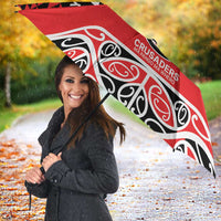 New Zealand Rugby Pacific Custom Umbrella Whatumoana Maori Kowhaiwhai Pattern - Polynesian Pride
