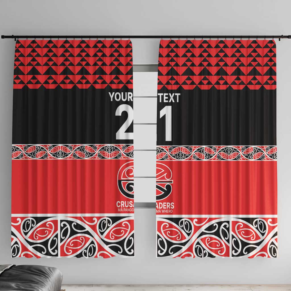 New Zealand Rugby Pacific Custom Window Curtain Whatumoana Maori Kowhaiwhai Pattern LT9 With Hooks Blue - Polynesian Pride
