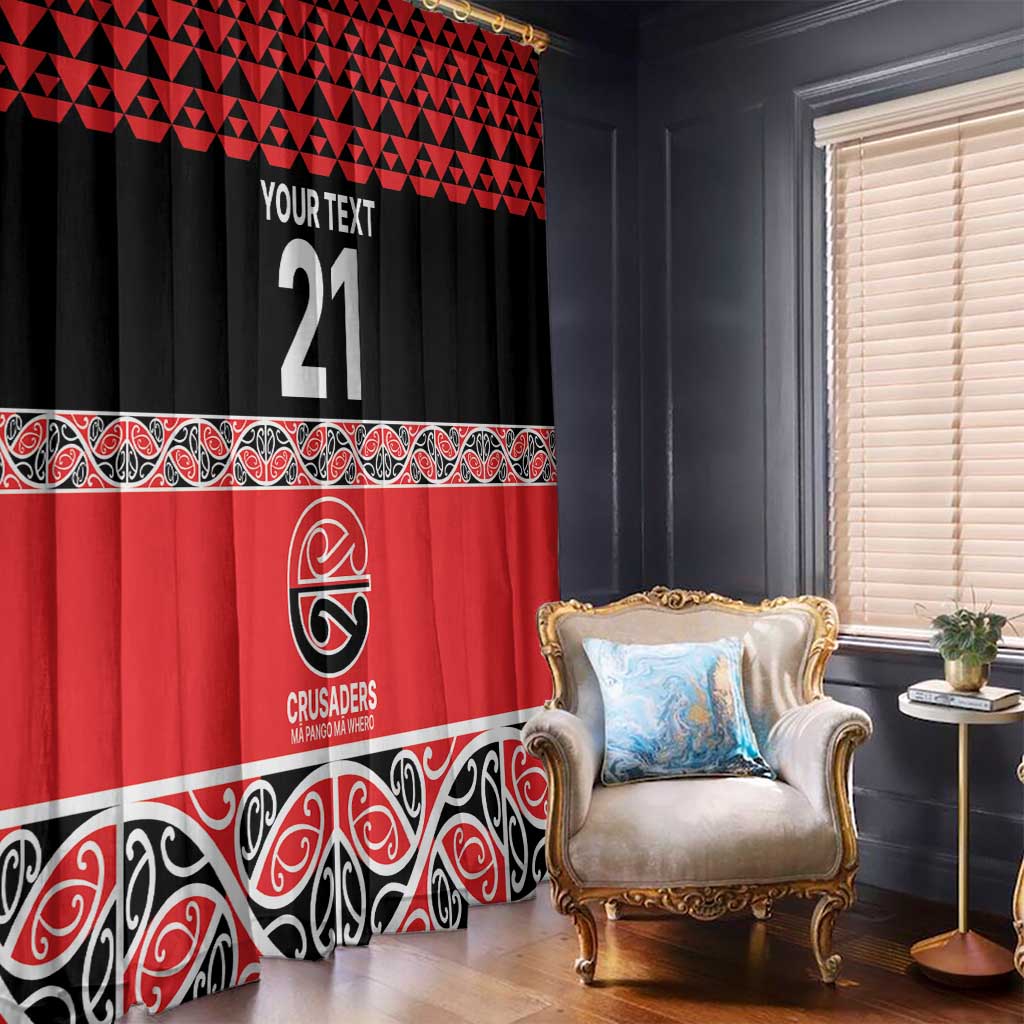 New Zealand Rugby Pacific Custom Window Curtain Whatumoana Maori Kowhaiwhai Pattern LT9 - Polynesian Pride