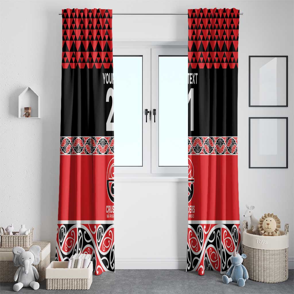 New Zealand Rugby Pacific Custom Window Curtain Whatumoana Maori Kowhaiwhai Pattern LT9 - Polynesian Pride