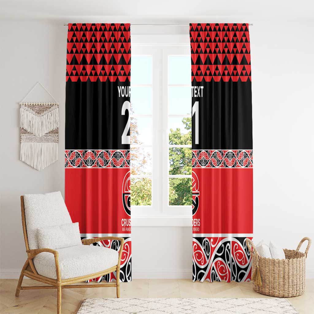 New Zealand Rugby Pacific Custom Window Curtain Whatumoana Maori Kowhaiwhai Pattern LT9 - Polynesian Pride