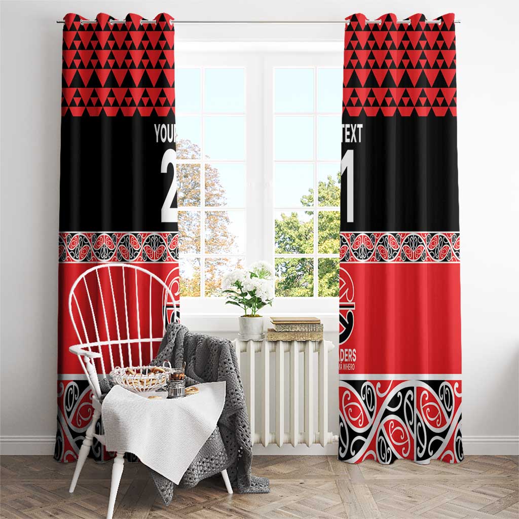New Zealand Rugby Pacific Custom Window Curtain Whatumoana Maori Kowhaiwhai Pattern LT9 - Polynesian Pride
