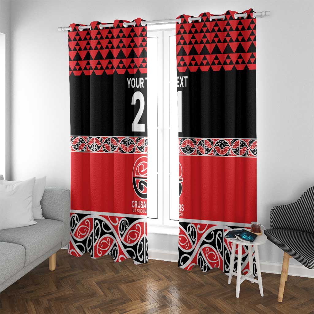 New Zealand Rugby Pacific Custom Window Curtain Whatumoana Maori Kowhaiwhai Pattern LT9 With Grommets Blue - Polynesian Pride