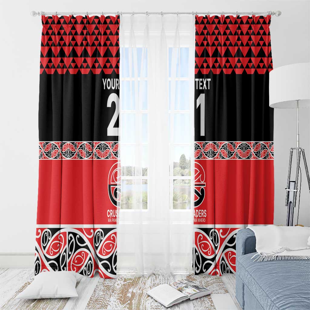 New Zealand Rugby Pacific Custom Window Curtain Whatumoana Maori Kowhaiwhai Pattern LT9 - Polynesian Pride